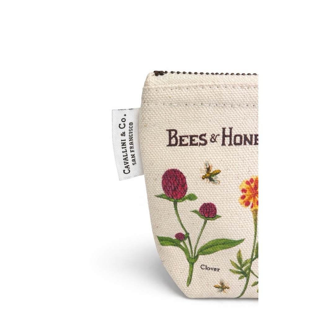 Cavallini & Co. Vintage Style Canvas Mini Pouch /Bee's & Honey Mini Pouch, NEW - Picture 2 of 3